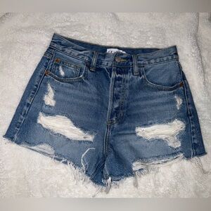 CELLO Button fly high waisted jean shorts